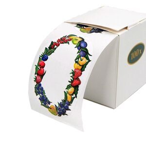 Household Fruit Design Labels W Dispenser  500Pcs